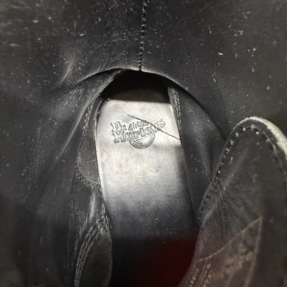 Dr Martens Shriver Hi Boots Womens 8 Black Leather Chunky Combat Heel - Picture 10 of 11